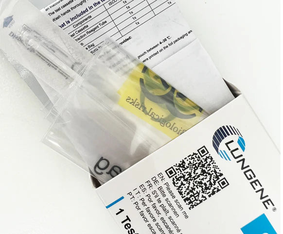 Covid-19 Selbsttest Anleitung - bebilderte Schritte für die korrekte Anwendung des Clungene Schnelltests - Med-Praxisbedarf
