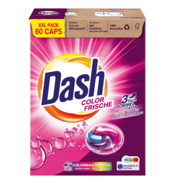 Dash Colorwaschmittel Caps 3in1 - Color Frische Pods, 60 WL für farbige Wäsche - Med-Praxisbedarf