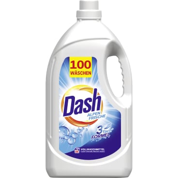 Dash Flüssigwaschmittel Alpen Frische - 100 WL flüssiges Vollwaschmittel für professionelle Wäsche - Med-Praxisbedarf