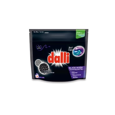 Waschmittel Pods 3in1 dalli Black Wash 24 WL - für dunkle Textilien, Caps - Med-Praxisbedarf