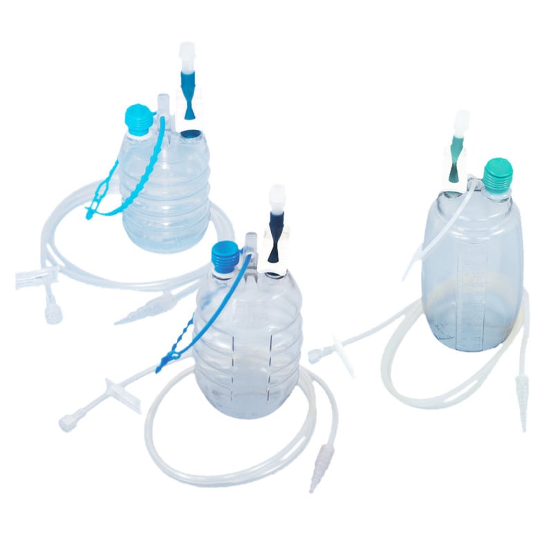 Redon-Flasche mit Schlauch - vorevakuiertes OP-System mit 0,9 bar - Med-Praxisbedarf