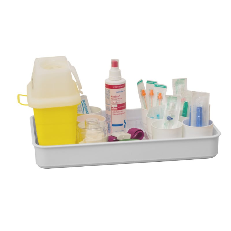 Sharpsafe Blutentnahmetablett von Dahlhausen - für Vorbereitung von Injektionen, praktisches Tablett - Med-Praxisbedarf