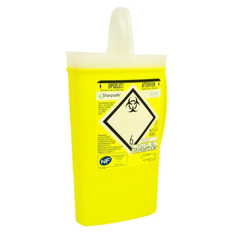Geschlossener Sharpsafe Kanülensammler Exchange - sicherer Transport und Entsorgung von Nadeln - Med-Praxisbedarf