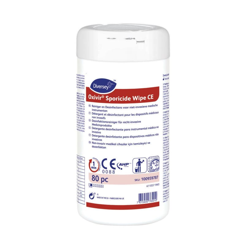 Oxivir Sporicide Wipes CE Tücher - sporizide Einmaltücher für kritische Bereiche - Med-Praxisbedarf