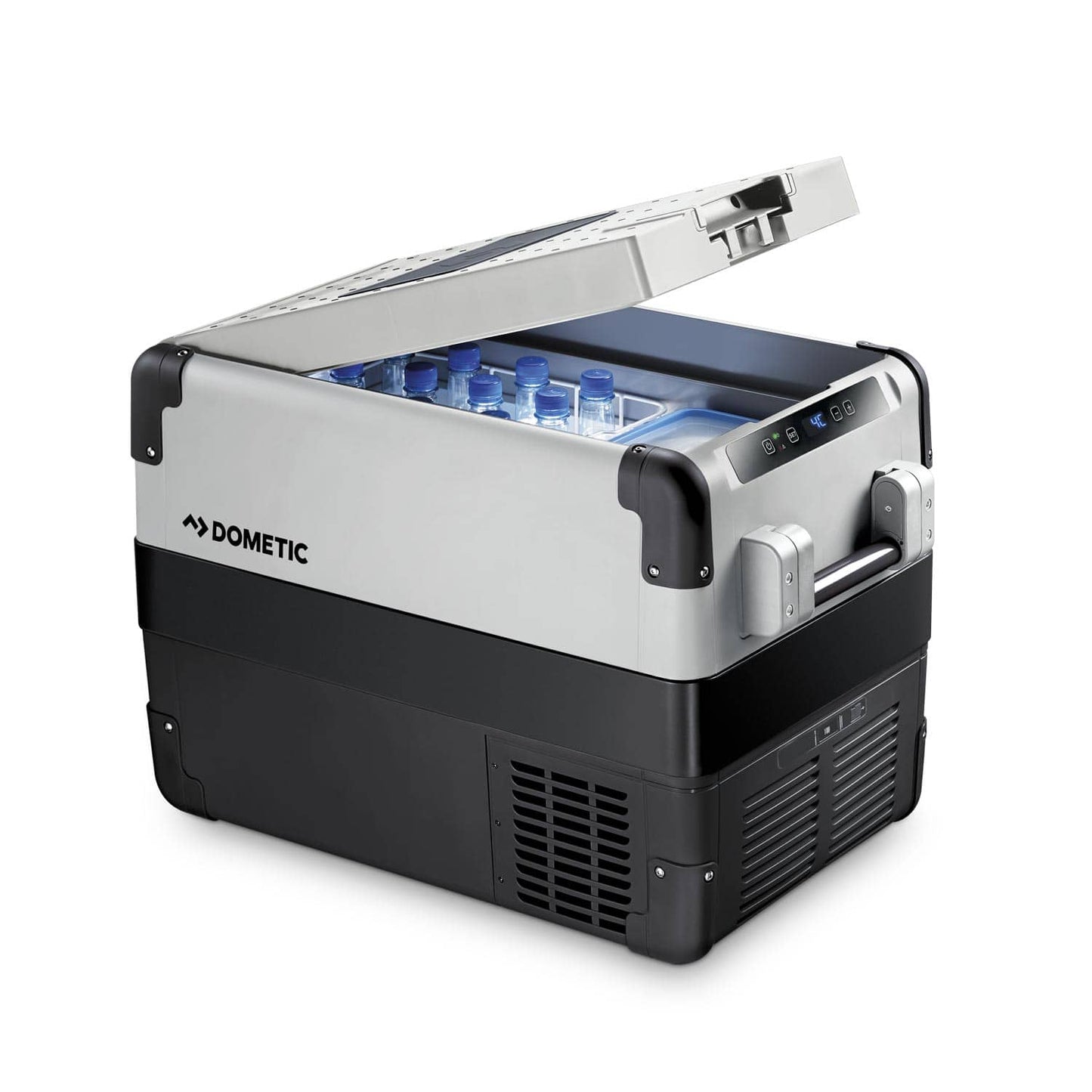Dometic CFX40W Kühlbox Frontansicht - Digitale Temperaturanzeige und Bedienpanel, weiß - Med-Praxisbedarf