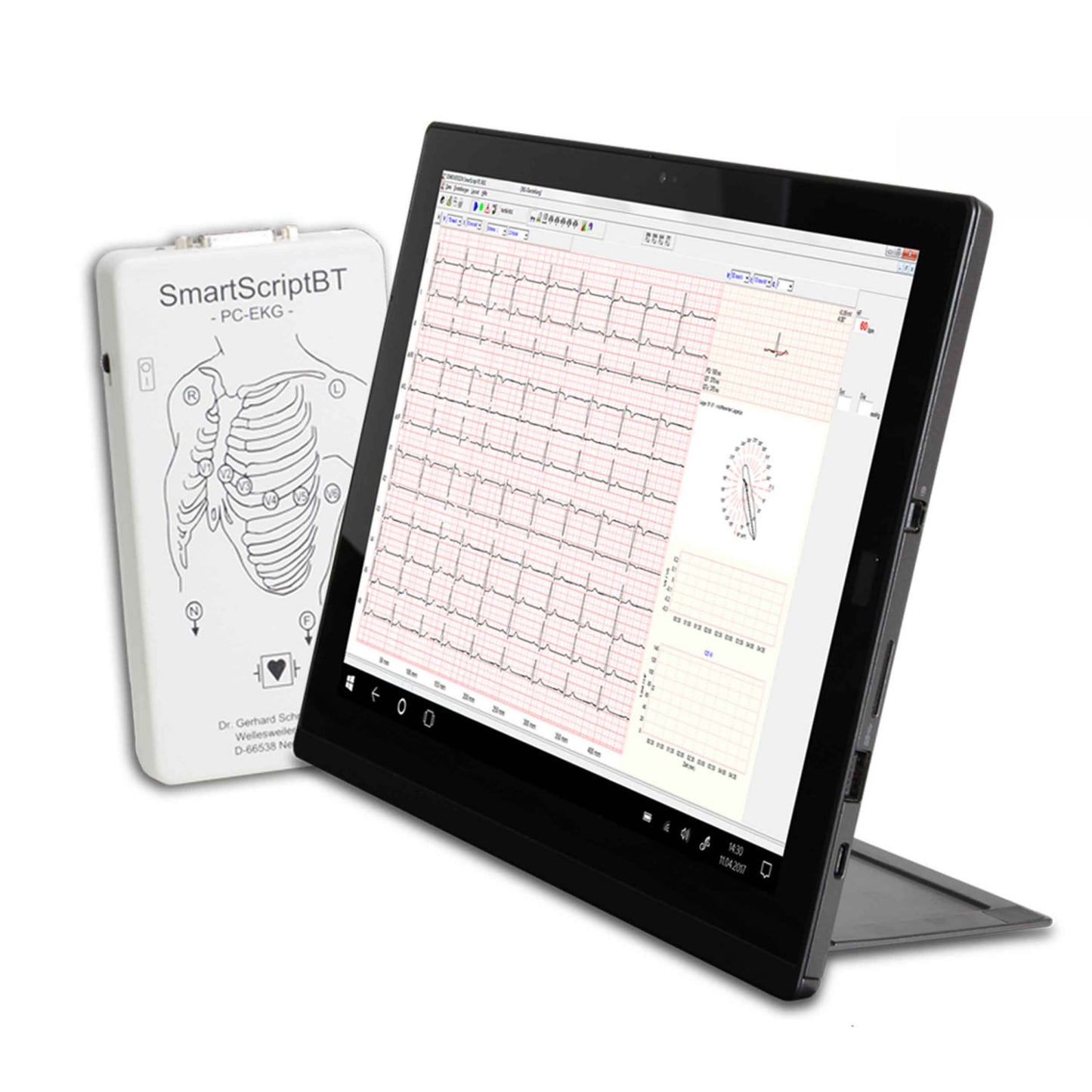 SmartScript Hausbesuchs-EKG in Anwendung - mobile EKG-Ableitung außerhalb der Praxis - Med-Praxisbedarf