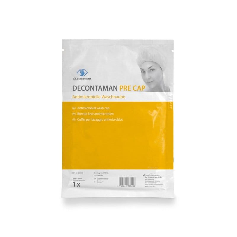 DECONTAMAN PRE CAP Waschhaube - antimikrobielle Haarwäsche ohne Wasser - Med-Praxisbedarf