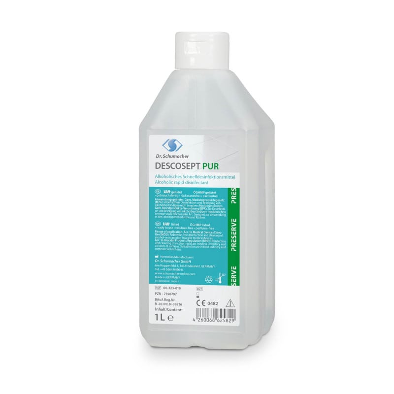 DESCOSEPT PUR Desinfektionsmittel - Flasche 1 Liter, schnelle Flächendesinfektion - Med-Praxisbedarf