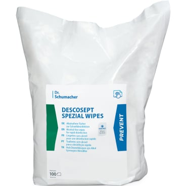 Dr. Schumacher DESCOSEPT SPEZIAL WIPES Desinfektionstücher - gebrauchsfertige Tücher für schnelle Flächendesinfektion - Me...