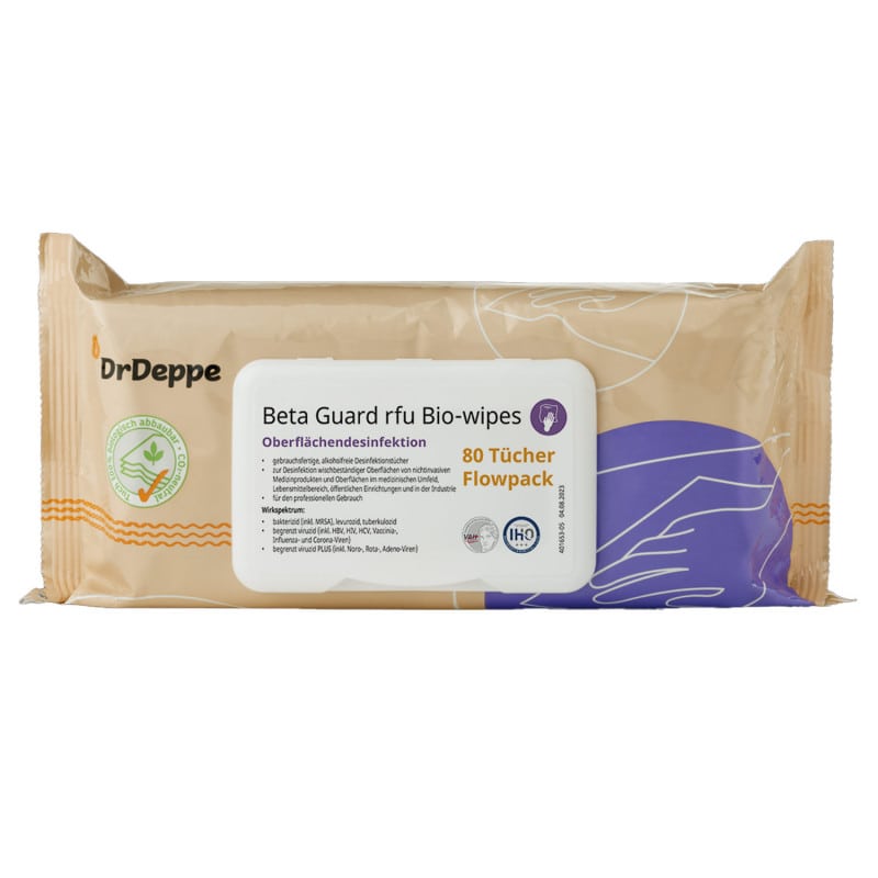 Beta Guard rfu Bio Wipes Flowpack - alkoholfreie Desinfektionstücher gebrauchsfertig - Med-Praxisbedarf