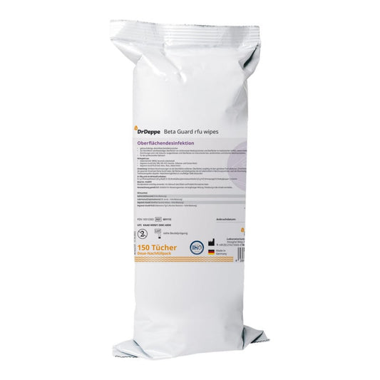 Beta Guard rfu wipes Nachfüllpack - 150 gebrauchsfertige Desinfektionstücher - Med-Praxisbedarf
