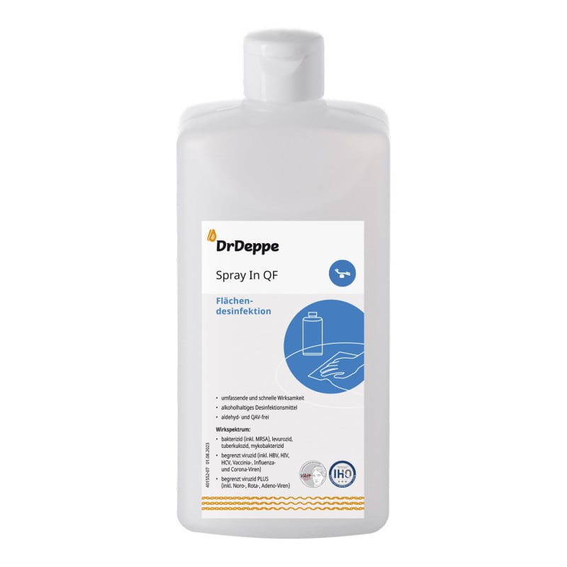 DrDeppe Spray In QF Flächendesinfektionsmittel - alkoholhaltig für schnelle Desinfektion - Med-Praxisbedarf