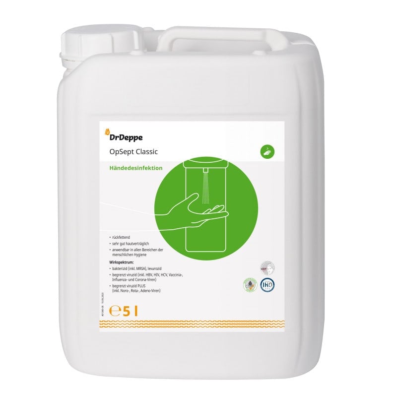 OpSept Classic Kanister 5 Liter - Nachfüllkanister für Wandspender, Desinfektionsmittel von DrDeppe - Med-Praxisbedarf