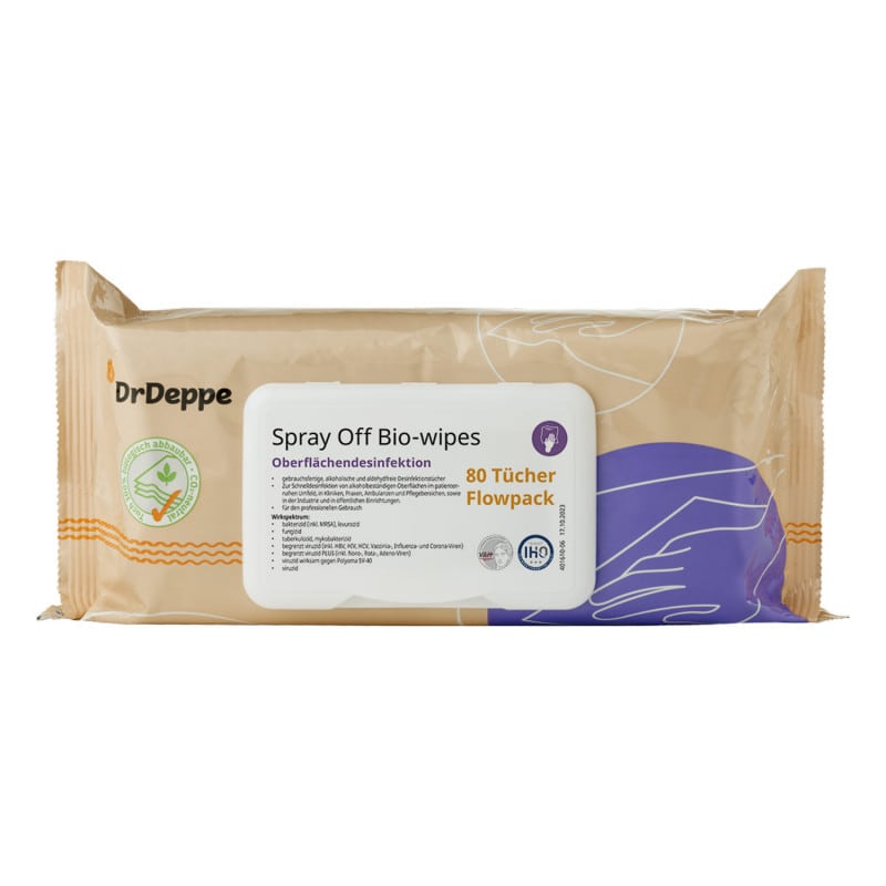 Spray Off Wipes Flowpack - alkoholhaltige Desinfektionstücher in praktischer Flowpack-Verpackung - Med-Praxisbedarf