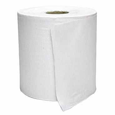 Rollenhandtuchpapier 1-lagig naturweiß - Hygienische Handabtrocknung von ELOS - Med-Praxisbedarf