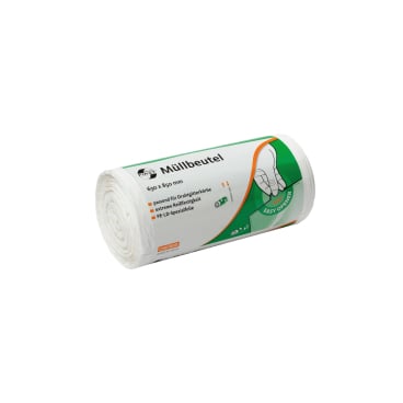 Müllbeutel 80 Liter weiss mit Sternnahtboden - DEISS FIRST PLUS für professionelle Entsorgung - Med-Praxisbedarf
