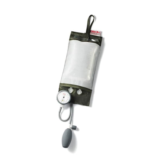 ERKA Druckinfusionsmanschette - für 500 ml Infusionsbeutel, mit Manometer, grau - Med-Praxisbedarf