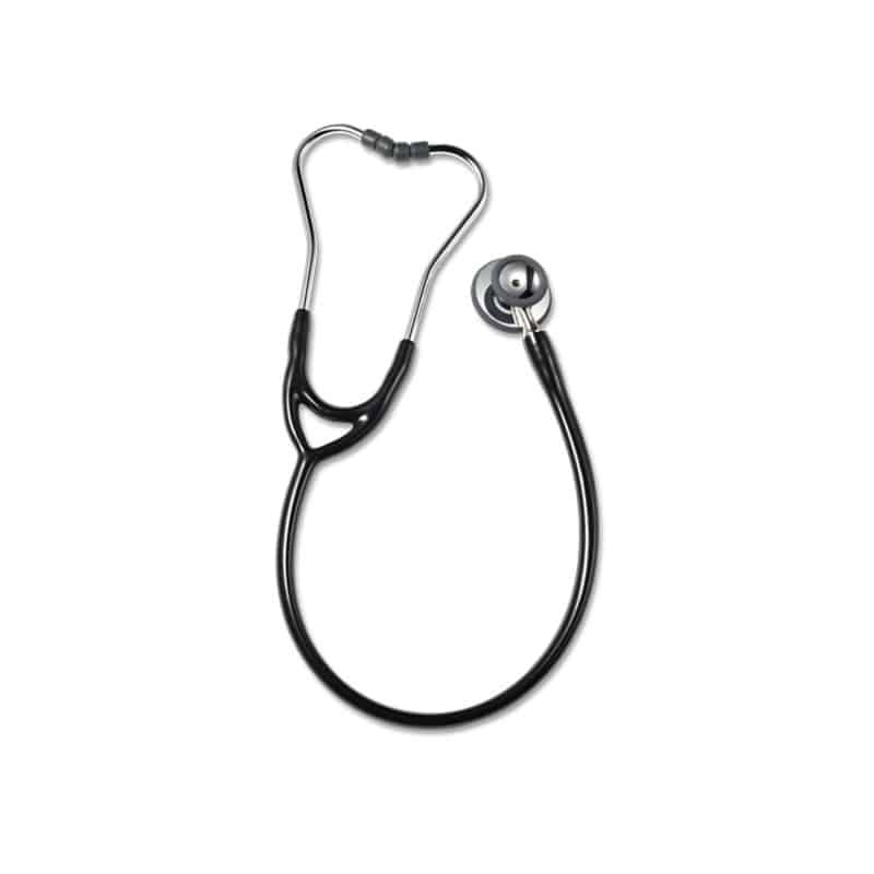 ERKA Finesse Stethoskop - umschaltbarer Kopf, schwarzes Tubing, Arztzubehör - Med-Praxisbedarf