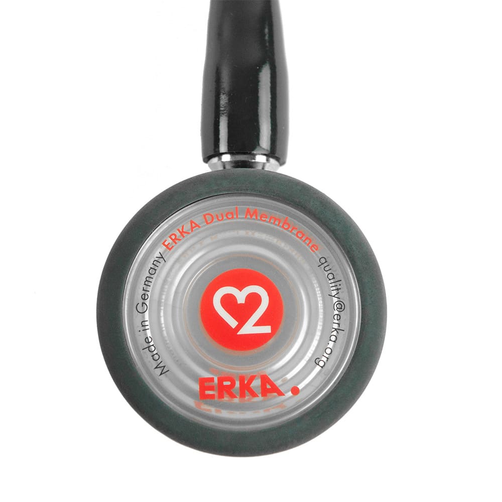 ERKA Precise Stethoskop Doppelkopf - Detailansicht des flexiblen Y-Schlauchs in Rot - Med-Praxisbedarf