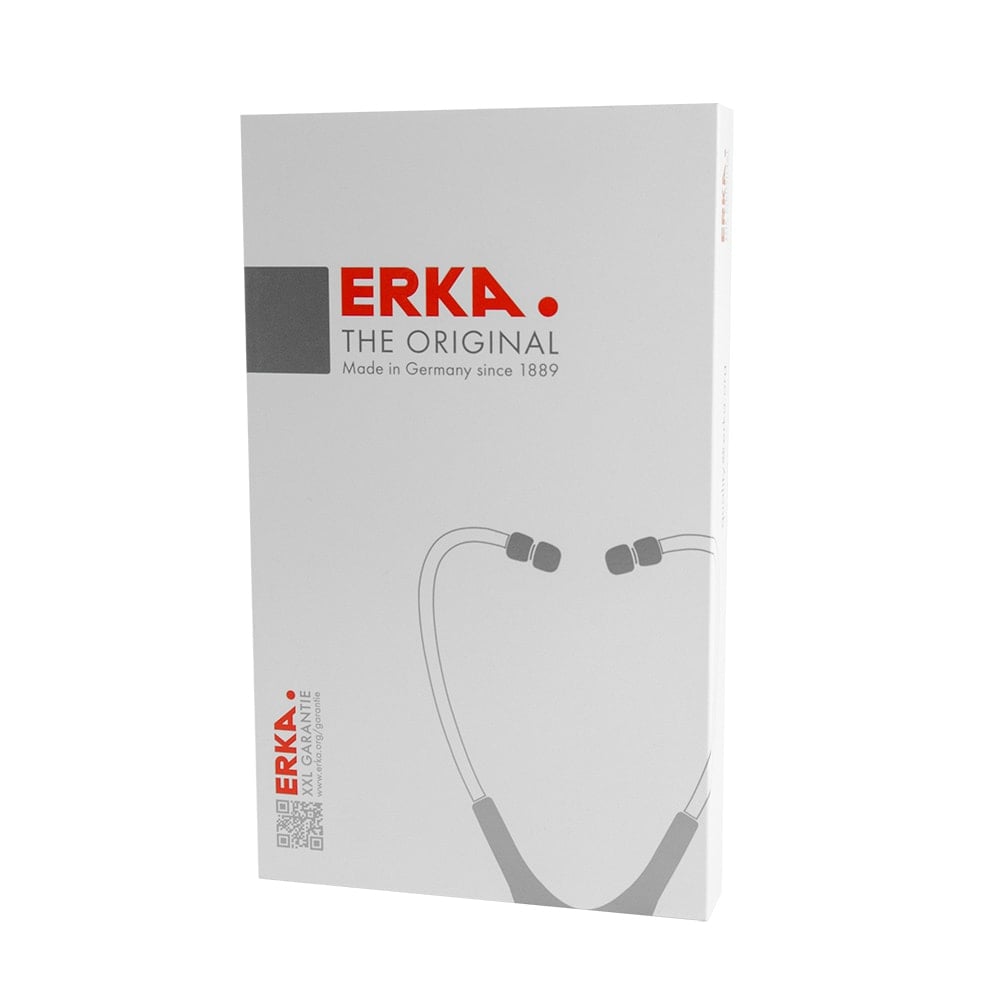 ERKA Precise Doppelkopf-Stethoskop Rot - mit Membran- und Trichteraufsatz für verschiedene Frequenzen - Med-Praxisbedarf