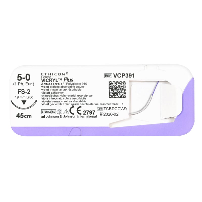 Vicryl Plus Nahtfaden violett - mit Triclosan-Beschichtung gegen bakterielle Besiedlung - Med-Praxisbedarf