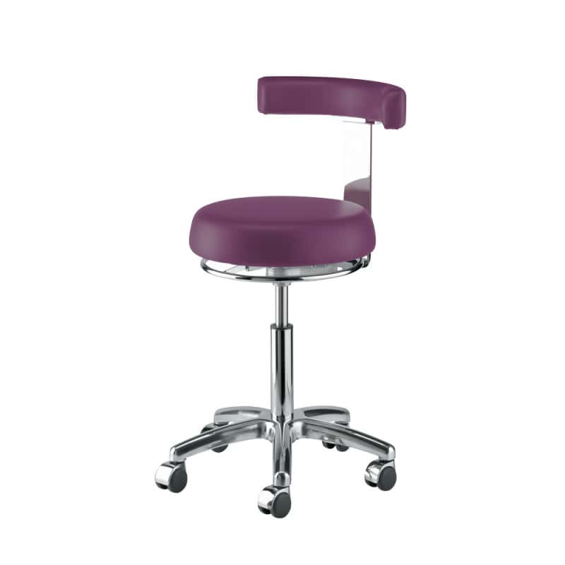 EURONDA Praxisdrehstuhl schwarz mit 360-Grad-Drehfunktion - ergonomischer Behandlungsstuhl für Arztpraxis - Med-Praxisbedarf