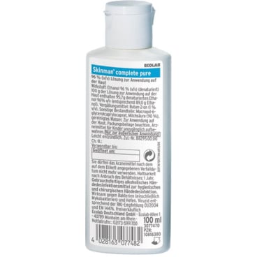 ECOLAB Skinman complete pure - für hygienische und chirurgische Händedesinfektion - Med-Praxisbedarf