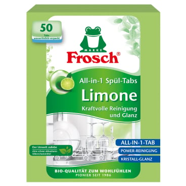 Frosch Spülmaschinen-Tabs Limone All-in-1 - Reinigungstabs für gründliche Maschinenspülung - Med-Praxisbedarf