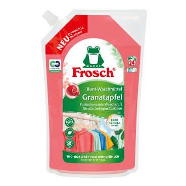 Frosch Bunt-Waschmittel Granatapfel Flüssig - für 24 Waschladungen farbiger Wäsche - Med-Praxisbedarf