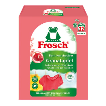Frosch Bunt-Waschpulver Granatapfel Dose - farbschützend für Textilien bei 30-60°C - Med-Praxisbedarf