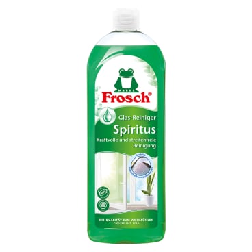 Frosch Glasreiniger mit Spiritus 750ml - streifenfreie Reinigung auf Glasflächen in rPET-Flasche - Med-Praxisbedarf