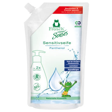 Sensitiv-Handwaschseife mit Panthenol Frosch Sense - flüssige Seife für Pflegeeinrichtungen - Med-Praxisbedarf