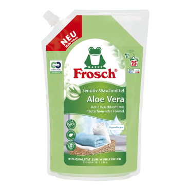 Flüssigwaschmittel Frosch Sensitiv Aloe Vera 25 WL - dermatologisch getestet für empfindliche Haut - Med-Praxisbedarf