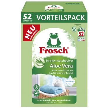 Frosch Sensitiv Waschpulver Aloe Vera - hypoallergenes Pulverwaschmittel für Wäsche in Arztpraxen - Med-Praxisbedarf