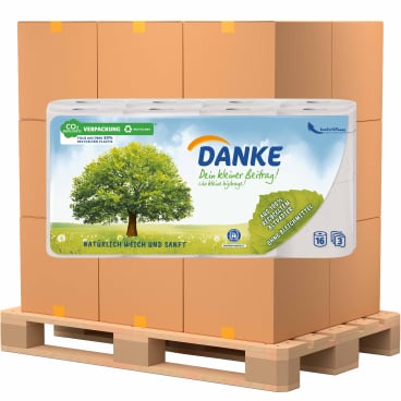 Verpackung Danke Toilettenpapier - 10 Rollen Packung für den gewerblichen Bedarf - Med-Praxisbedarf