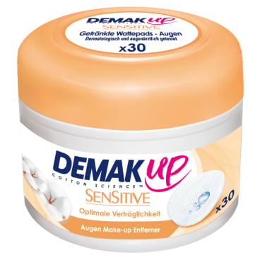 Augen Make-up Entferner Pads DemakUp Sensitive - für empfindliche Augen, schonende Reinigung - Med-Praxisbedarf