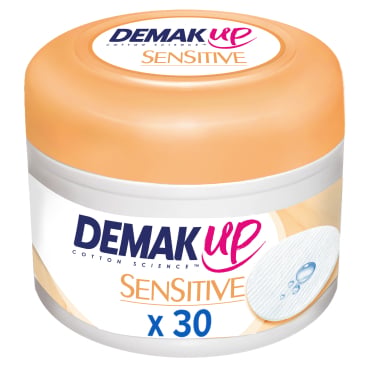 DemakUp Sensitive Augen Make-up Entferner - imprägnierte Wattepads aus 100% Baumwolle, sanft - Med-Praxisbedarf
