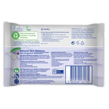 Tempo Natural Skin Balance feuchte Toilettentücher - beruhigend, für sensible Haut - Med-Praxisbedarf