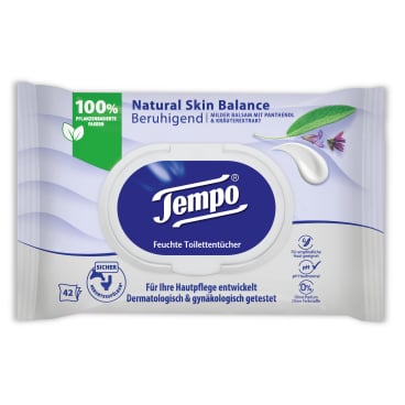 Tempo Natural Skin Balance - Beruhigend feuchte Tücher für medizinische Einrichtungen - Med-Praxisbedarf