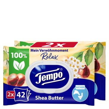 Feuchte Toilettentücher Tempo Sheabutter - sanfte und gründliche Reinigung - Med-Praxisbedarf