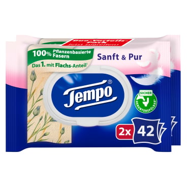 Tempo sanft & pur feuchte Toilettentücher - zuverlässige Reinigung, pur - Med-Praxisbedarf