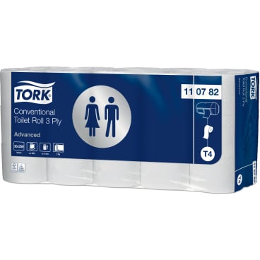 Tork Toilettenpapier T4 Advanced 3-lagig weiß - Kleinrolle für Patientenkomfort - Med-Praxisbedarf