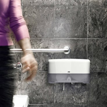 Toilettenpapier T2 Premium Mini Jumbo - weiße 2-lagige Rolle, 170 m Länge, praktische Verpackung - Med-Praxisbedarf