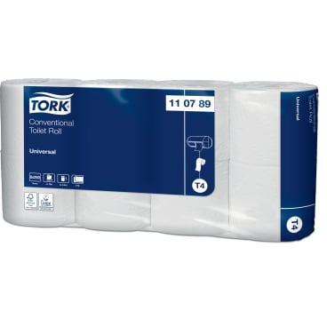 Tork Toilettenpapier T4 Tissue 2-lagig - naturweißes Recycling-Tissue für Kliniken - Med-Praxisbedarf