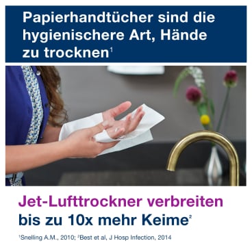 Papierhandtücher für Arztpraxen Tork Xpress H2 - Multifold Format 24 cm x 21,3 cm, praktische Lösung - Med-Praxisbedarf