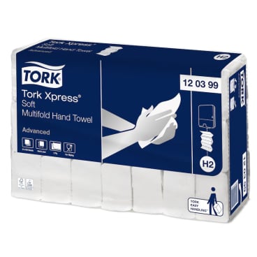 Tork Xpress Multifold Papierhandtücher H2 - Großformat 34x21,2 cm für Kliniken und Pflegeeinrichtungen - Med-Praxisbedarf