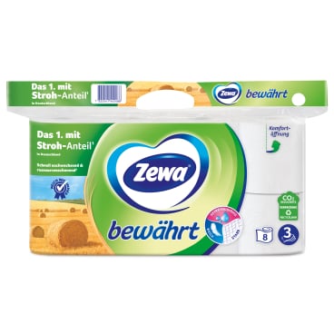 Toilettenpapier Zewa Bewährt 3-lagig - mit Strohanteil, Rolle im Einsatz - Med-Praxisbedarf