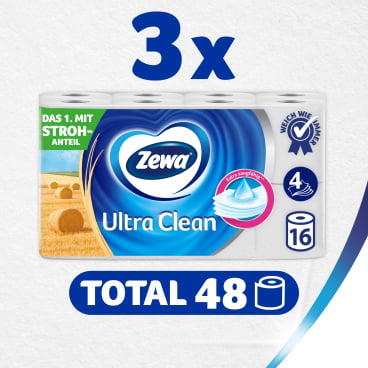 Zewa Ultra Clean Toilettenpapier mit Strohanteil - 4-lagig, für gewerbliche Nutzung - Med-Praxisbedarf