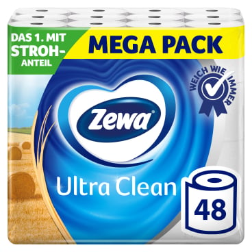 Zewa Ultra Clean Toilettenpapier 4-lagig - mit Strohanteil, für professionellen Einsatz - Med-Praxisbedarf