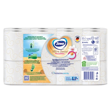 4-lagiges Zewa Ultra Senses Toilettenpapier - Mandelblüte-Duft, für Pflegeeinrichtungen - Med-Praxisbedarf